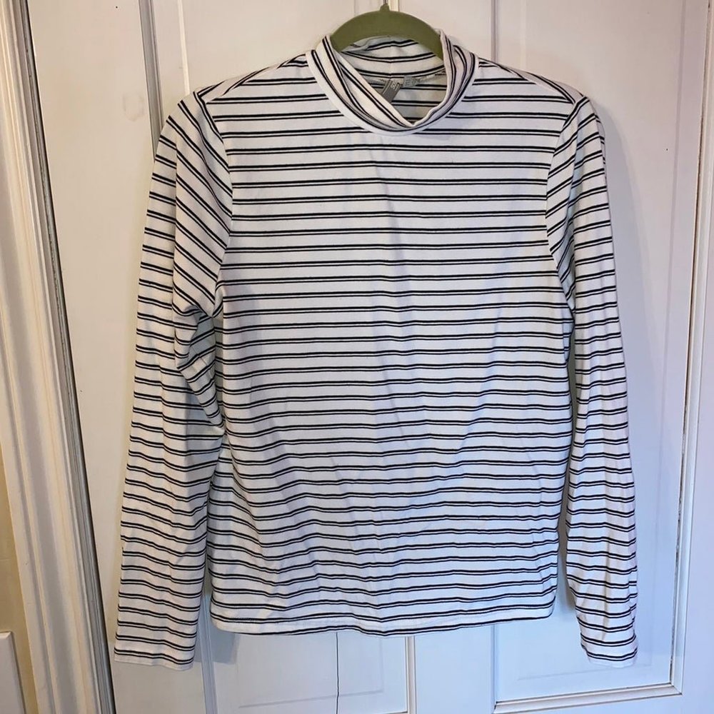 Stripes Mock Neck